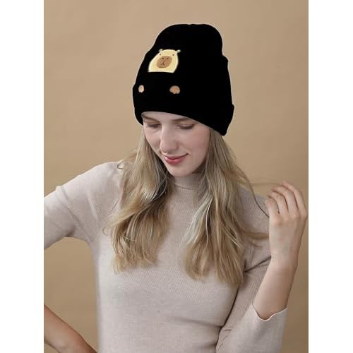 Capybara Hat Beanie Gifts for Women Men Funny Capybara Lover Christmas Birthday Decoration Embroidered Knit Gifts