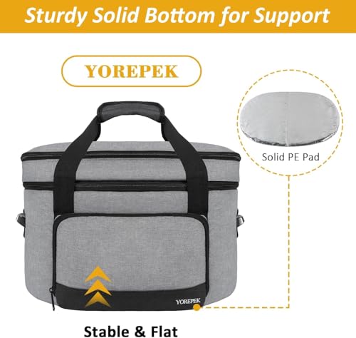 YOREPEK Gray Slow Cooker Carrier Bag for 6-8 Quart Crockpots - Insulated Travel Case