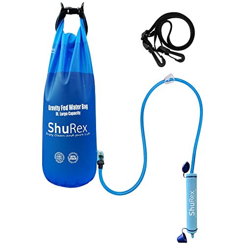 6L Gravity Water Filter System with Adjustable Tree Strap - Double Filter