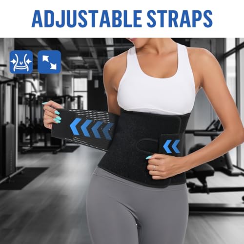 Women's Waist Trimmer Belt for Workout & Fat Loss - Black, 43.3"