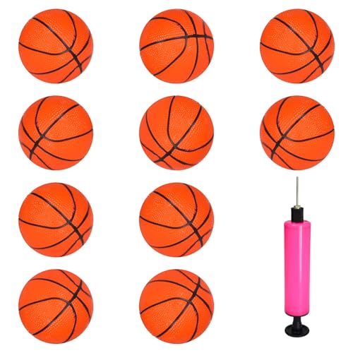 Mini Inflatable Basketballs 10 Pack - 4 Inch Rubber Toy for Kids Indoor Outdoor Play