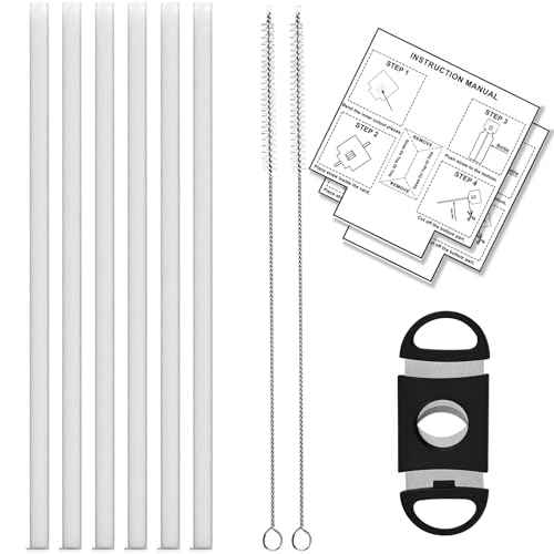 Replacement Straw Set for ThermoFlask Bottles ? Fits 14/16/18/24/32/40/64 oz, Straws + Cleaning Brushes + Measuring Sheets + Cutter Tool