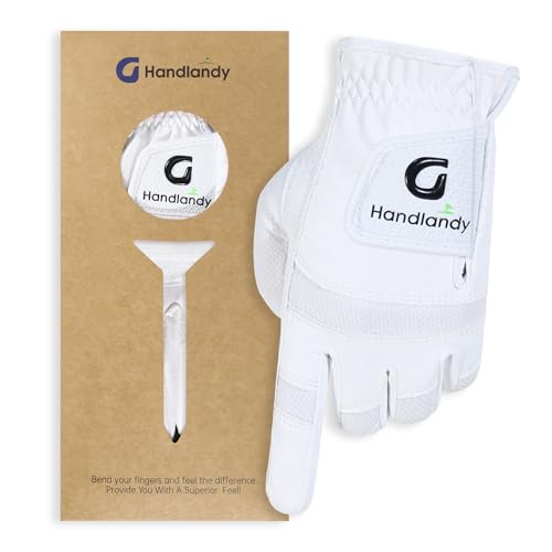 Kids Golf Glove Left Hand Large White for Ages 8-10 Durable Breathable Youth Golf Accessory