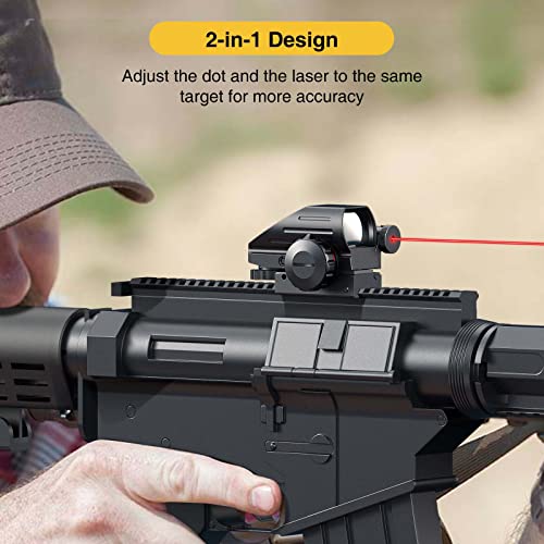 CVLIFE 1x22x33 Reflex Sight Red and Green 4 Reticle Dot Sight with 2mW Red Sight Laser