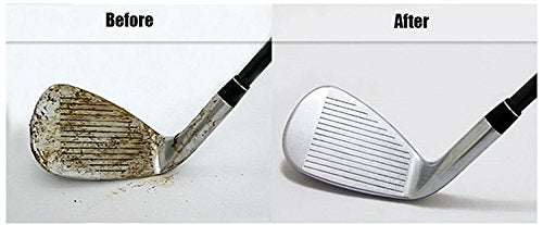 Golf Club Brush & Groove Cleaner with Retractable Cover - Dual-Sided Design