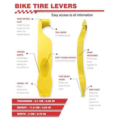 Bike Tire Levers, Ultra Strong Tire Levers Don't Hurt The Tire, Non-Slip and Save Effort, Tire Spoons for Mountain Bike and Road Bike, Easy Bike Tire Removal Tool.