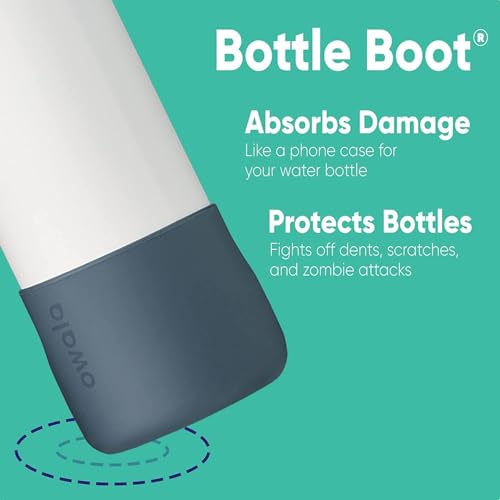 Owala Silicone Water Bottle Boot, Anti-Slip Protective Sleeve Cover for 40-oz FreeSip, Twist, and Flip Stainless Steel Water Bottles, Blue