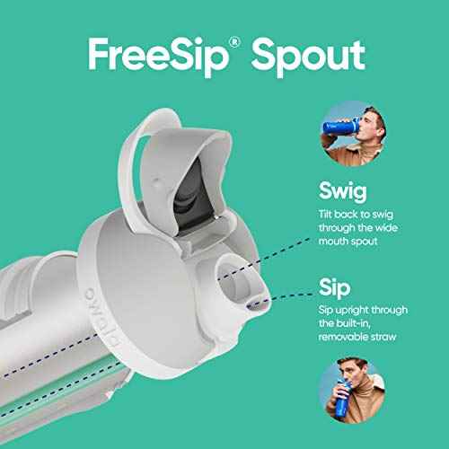Owala FreeSip Clear Tritan Plastic Water Bottle with Straw, BPA-Free Sports Water Bottle, Great for Travel, 25 Oz, Shy Marshmallow