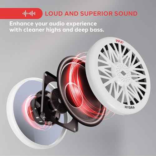 Pyle Single Outdoor Marine Audio Subwoofer - 600 Watt 12 Inch White Waterproof Bass Loud Speaker For Marine Stereo Sound System, Under Helm or Box Case Mount in Small Boat, Marine Vehicle PLMRW12