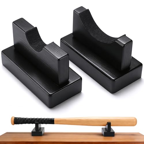 TOBWOLF Baseball Bat Display Stand - Black Desktop Horizontal Holder - Variation of This Listing