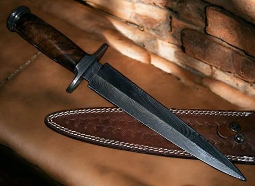Damascus Steel Dagger Knife with Rosewood Handle - Handmade RAM-DG-40 Variation