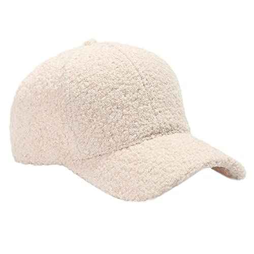 Warm-Winter-Fuzzy-Baseball-Caps-Women-Men-Fluffy-Teddy-Fleece Faux-Lamb-Wool-Basellball-Hat