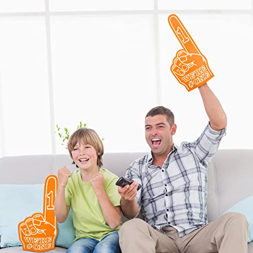 Orange Foam Finger 18 Inch We're # One Cheerleading Hand Sports Spirit Support