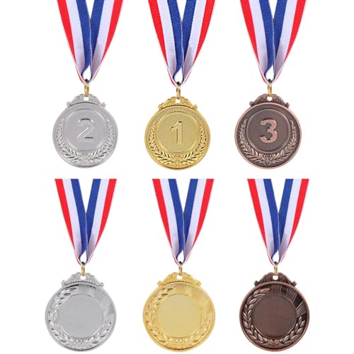 Gold Silver Bronze Award Medals Set for Competitions and Celebrations - 2 Inches