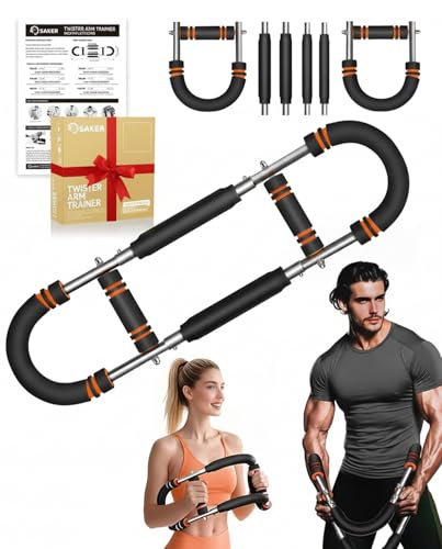 Saker PowerTwist Arm Trainer 30-120LB Adjustable Forearm Strengthener for Home Gym Orange-Black