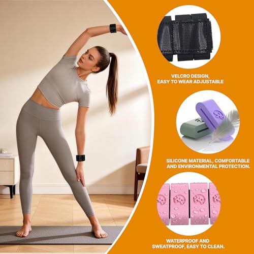 Lilac Adjustable Wrist & Ankle Weights 2lb Pair for Women & Men