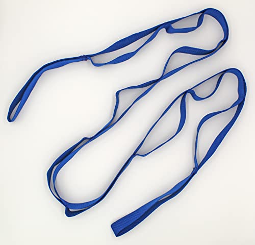 Blue RangeMaster Stretch Strap with Exercise Guide - Yoga, Pilates & Physical Therapy
