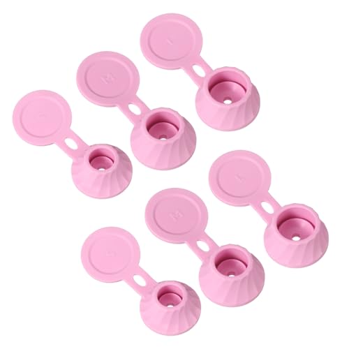 Pink Bottle Emptying Caps Set of 6 - 3 Sizes Flip-Top Dispenser