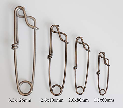 2.0mmx3.2inch Stainless Steel Longline Fishing Snap Clips 5pcs - Tuna & Sharking