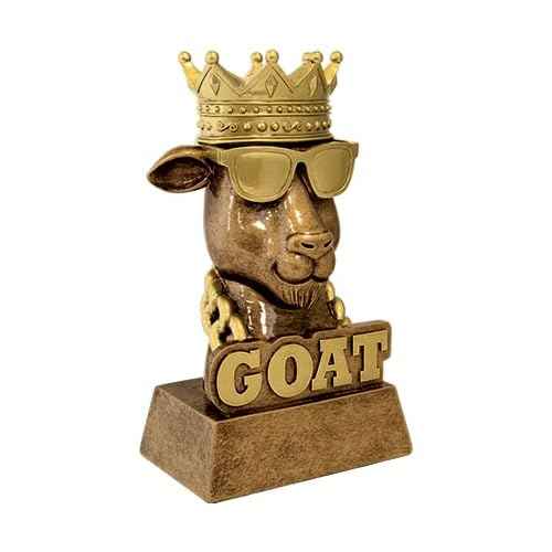 Crown Awards G.O.A.T. Sculpture Trophy, 7" Customizable Award - Add Your Own Engraving