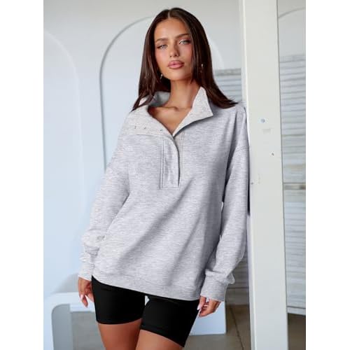 ANRABESS Womens Oversized Sweatshirt Long Sleeve Henley Pullover Tops 2025 Fall Casual Button Loose Fit Teens Fashion Outfits