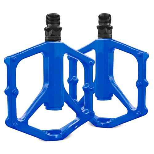 Mountain Bike Pedals,Road/MTB Flat Pedals, Non-Slip Lightweight Aluminum Alloy Bicycle Pedals, Fits 9/16" Road Mountain BMX MTB Bike Pedal