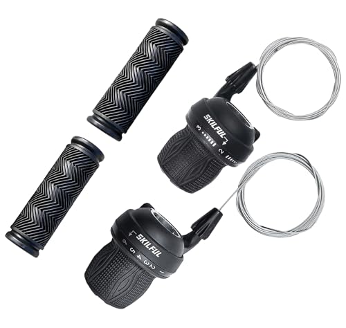 THALOUS Bike Twist Grip Shifters 3x6/7 Speed Set - MTB & City Bikes Pair