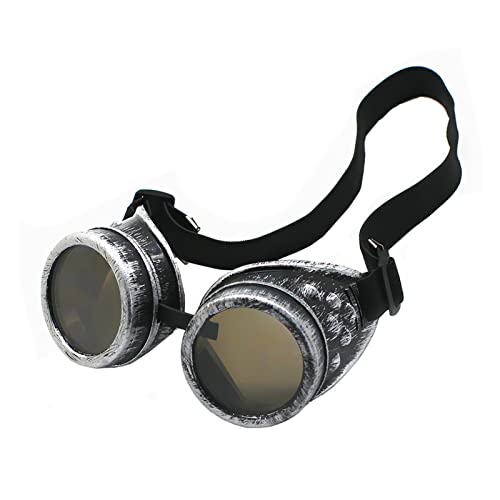 WEICHUAN Vintage Steampunk Goggles Mad Scientist Goggles Cosplay Punk Glasses for Adult, Women, Men Halloween Costume