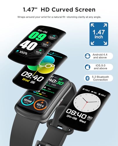 Souyie Black Fitness Smart Watch with Heart Rate, SpO2 & Sleep Tracking