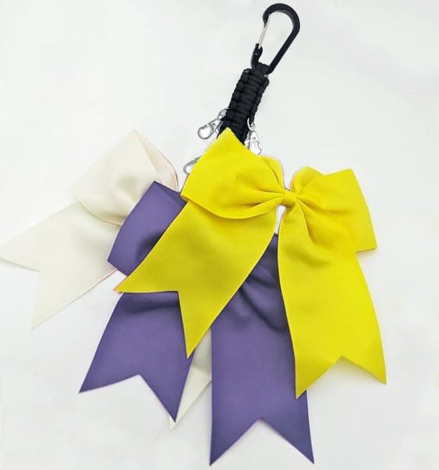 Forieru 4Pcs Cheer Bow Holders - Handmade Mountaineering Buckle For Teen Girls Cheerleading, Sports Backpack Accessories Organizer With 8 Hooks (Black)