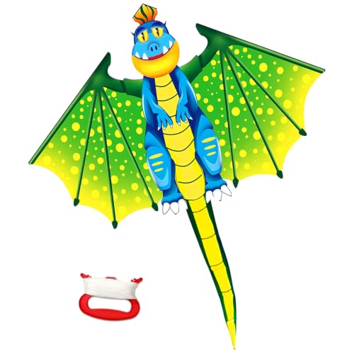 Large Dinosaur Kite for Kids 4-12 - Easy to Fly & Stable Outdoor Toy