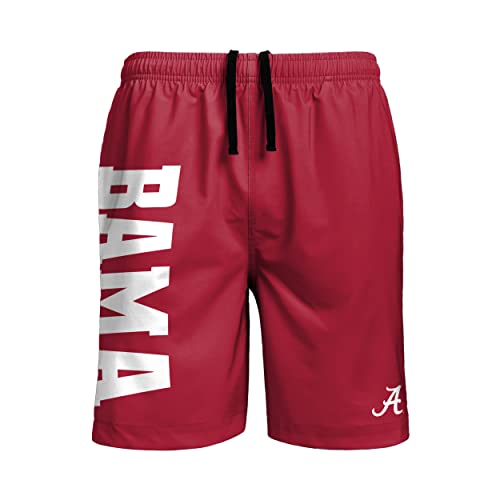 NCAA Team Logo Swim Trunks Men’s Team Color Officially Licensed Alabama Crimson Tide Large