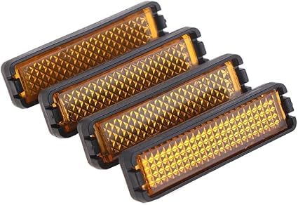 4 Pieces/Set Yellow Bike Pedal Reflector Safety Night Cycling Reflective Bike Accessory，Bike Reflectors Lights and Reflectors Accessories