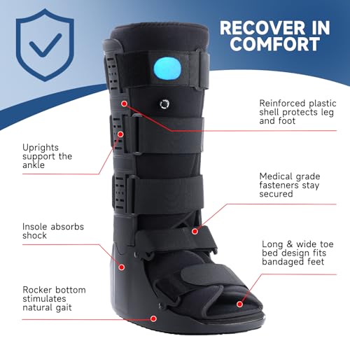 Tall Inflatable Walking Boot Air Cam Walker Fracture Orthopedic Boot for Ankle & Foot - Large