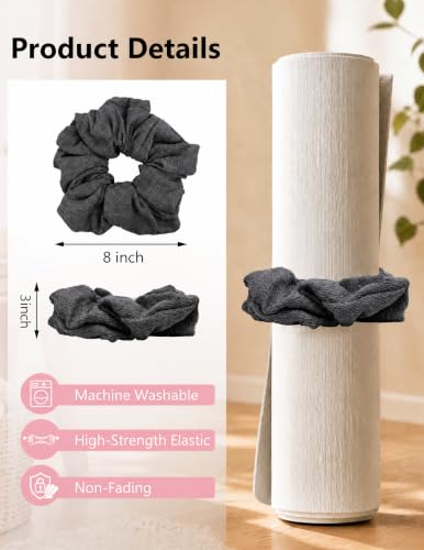 Dark Gray Yoga Mat Scrunchie & Strap Carrier for Pilates & Exercise