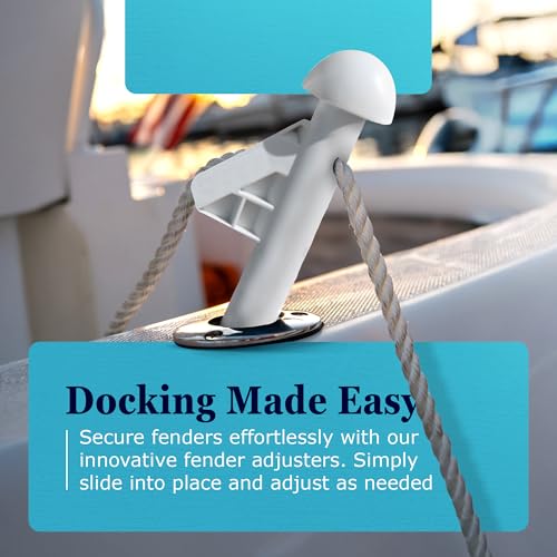 White Boat Fender Rod Holder - Marine Fender Management & Boarding Handle - Pack of 1