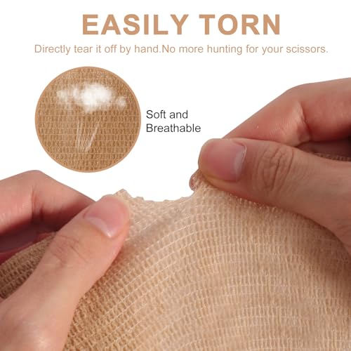 Brown Self Adhesive Bandage Wrap 4 Inch x 5 Yards, Cohesive Elastic Medical Tape