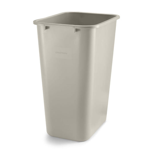 STAPLES COASTWIDE 125070 Soft Molded Wastebasket 10.25 Gallons Beige 20-Inch H x 15 1/2-Inch W x 11-Inch D