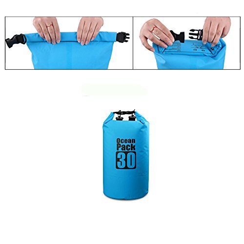 Bear Outdoor Waterproof Dry Sack Bag Blue 30L for Boating Camping Hiking