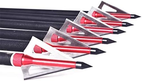 Hunting Broadheads, 12PK 3 Blades Archery Broadheads 100 Grain Screw-in Arrow Heads Arrow Tips Compatible with Traditional Bows and Compound Bow