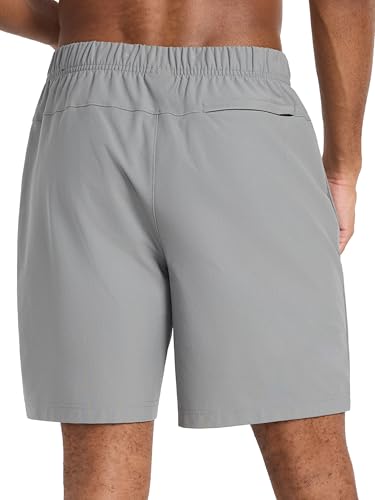 Reebok Men's Jumpstart 8-Inch Shorts - Large Grey, Lightweight Polyester