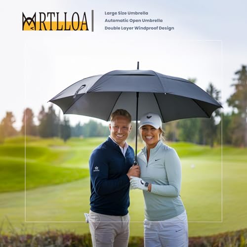 Extra Large Golf Umbrella 68 Inch Automatic Windproof Waterproof Sun Protection Black