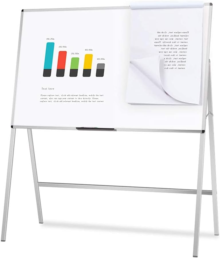 VIZ-PRO Melamine H-Stand Whiteboard/Adjustable Dry Erase Easel,24 x 36 Inches