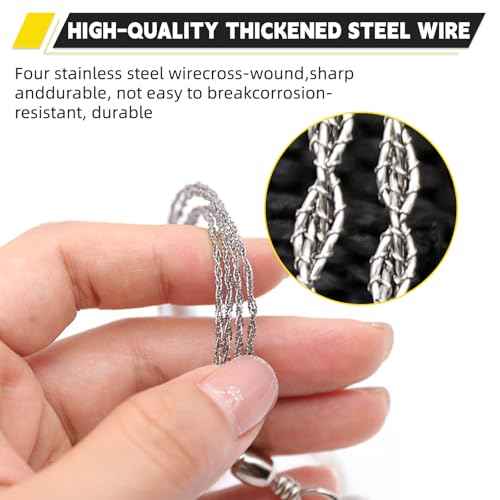 Stainless Steel Wire Saw with Plastic Handles,27.5'' Cable Saw Hand Pocket String Emergency Outdoor Survival Rope Cutting Tools for Camping Hiking and Cutting Trees & Wood