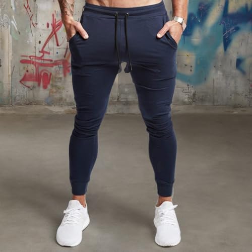 Men's Slim Tapered Jogger Pants - Navy, XX-Large Athletic Sweatpants