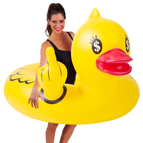 Float Joy Large Inflatable Rubber Duck Pool Float with