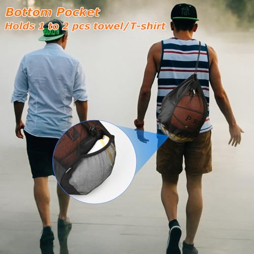 Sports Ball Carry Bag Mesh Backpack for Basketball Volleyball Soccer Rugby Football