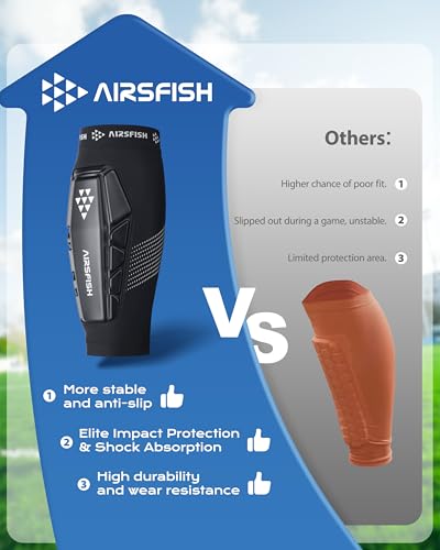 Youth Soccer Shin Guards with Impact-Absorbing Sleeves - Black, Medium (10.6-11.4")