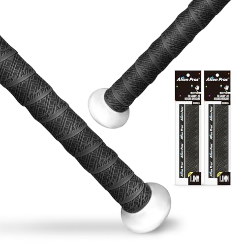 2 Pack Black Bat Grip Tape 1.1 MM Precut Baseball & Softball Bat Wraps