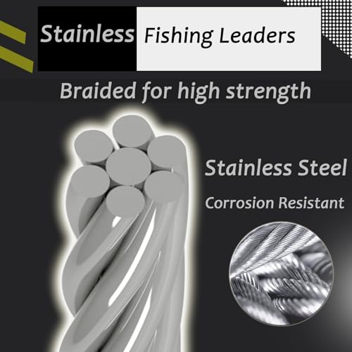 Heavy Duty Stainless Steel Fishing Leader Wire 11.8in 60lb - 30pcs #5